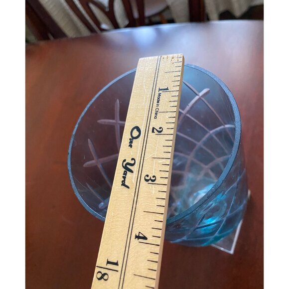 FTD Crystal Pedestal Vase With Etched Diamond Pattern & Square Base 9 Inches Tal - Picture 5 of 6